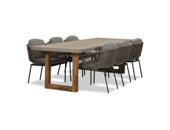 Lausanne/Savanna dining tuinset | 6 personen | betonlook + aluminium | 250cm