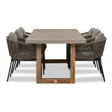 Lausanne/Savanna dining tuinset | 6 personen | betonlook + aluminium | 250cm
