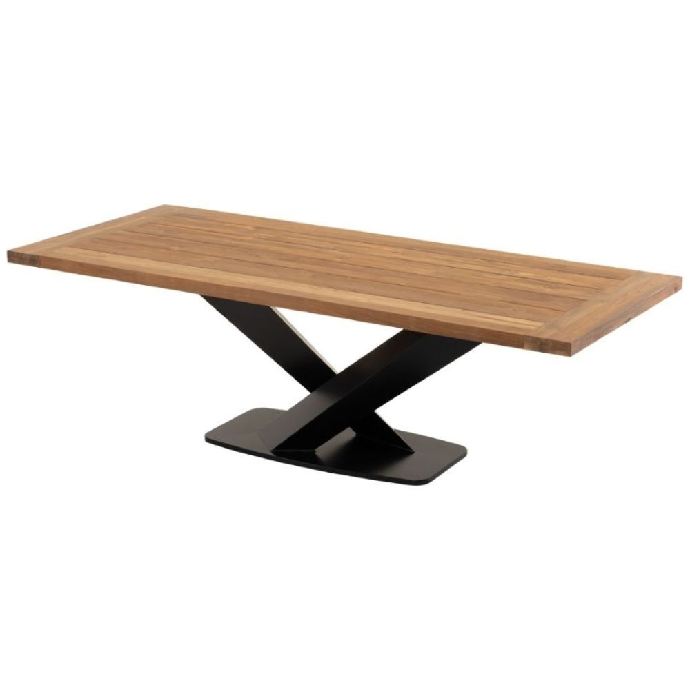 Taranto/Carlos taupe dining tuinset 7-delig | teakhout + wicker | 240cm
