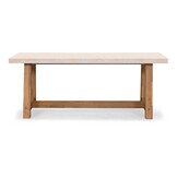 Velora/Rico zand dining tuinset | 4 personen | travertin + aluminium | 200cm