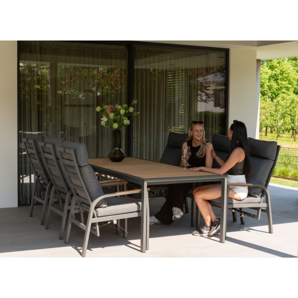 Annecy dining tuinstoel set van 4 | aluminium | antraciet