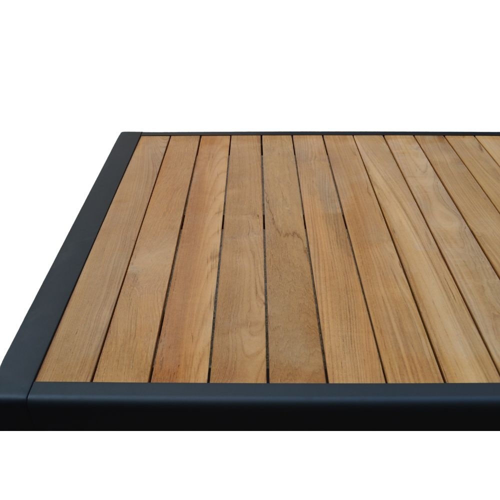Annecy antraciet/Kos antraciet dining tuinset 7-delig | teakhout + touw | 227cm