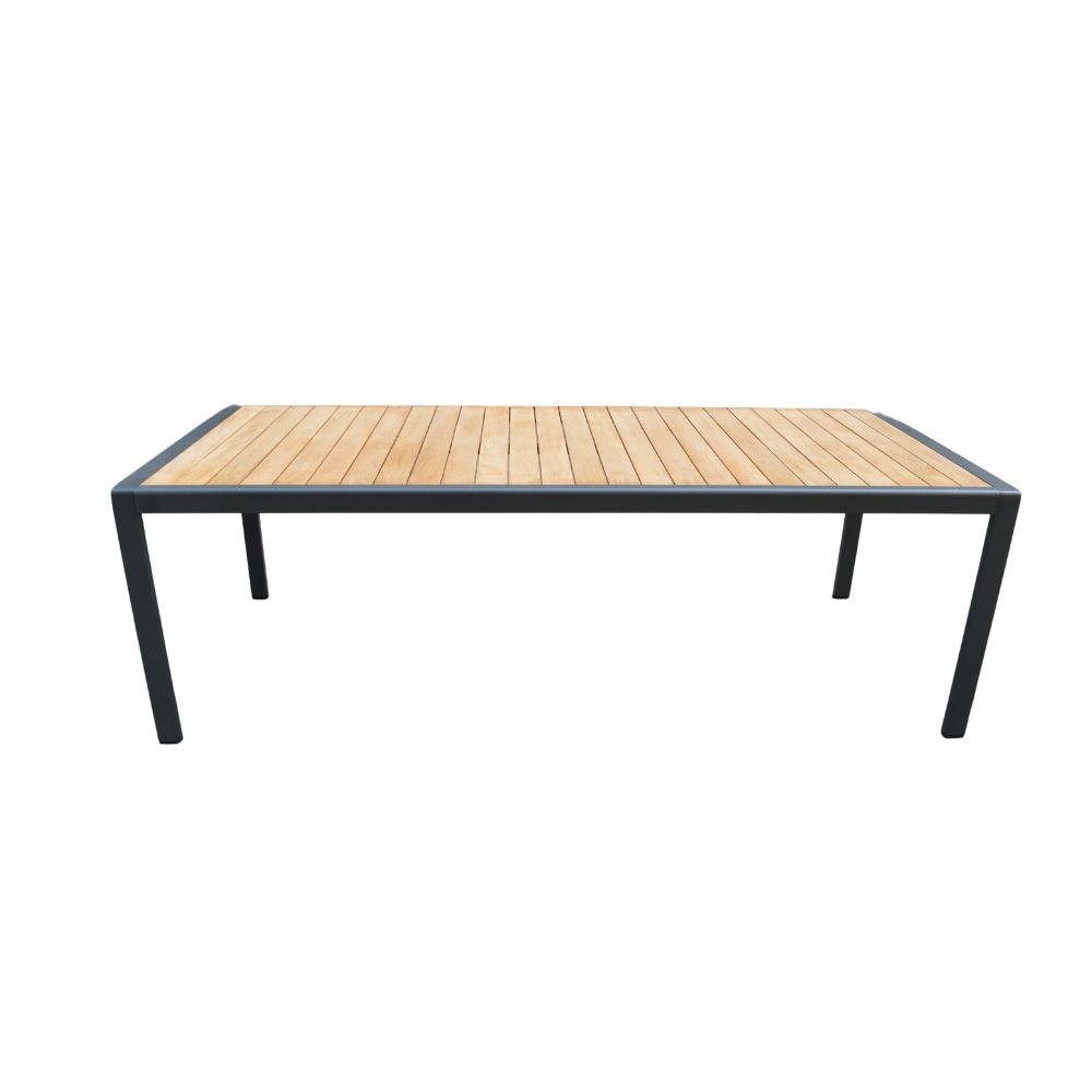 Annecy antraciet/Kos antraciet dining tuinset 7-delig | teakhout + touw | 227cm