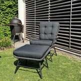 Dex loungestoel tuin | touw + aluminium | Lava Grey
