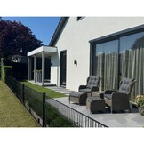 Glasgow loungestoel tuin met voetenbank | wicker + aluminium | Ash Grey