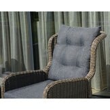 Glasgow loungestoel tuin met voetenbank | wicker + aluminium | Ash Grey