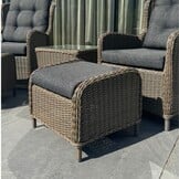 Glasgow loungestoel tuin met voetenbank | wicker + aluminium | Ash Grey