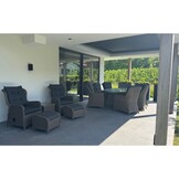 Glasgow loungestoel tuin met voetenbank | wicker + aluminium | Ash Grey