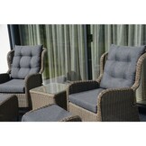 Glasgow loungestoel tuin set van 2 | wicker + aluminium | Ash Grey