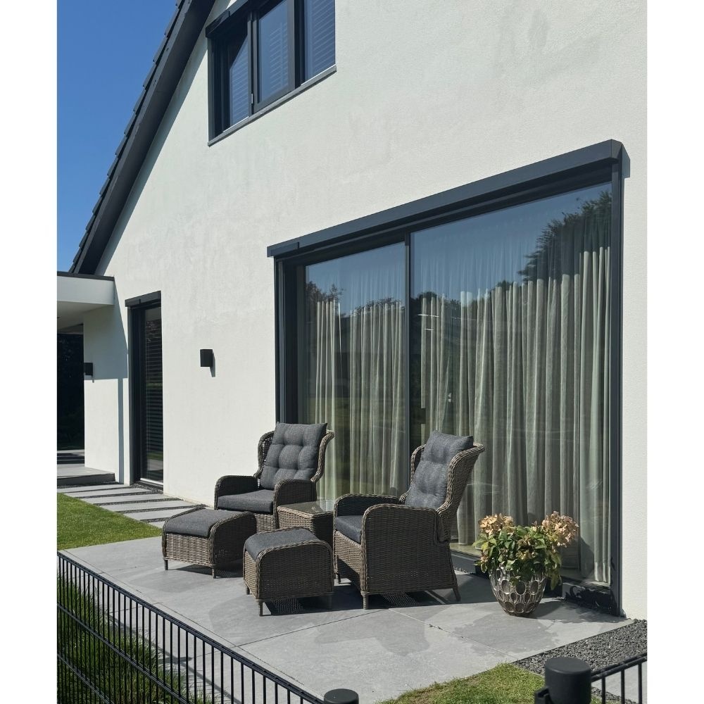 Glasgow loungestoel tuin set van 2 | wicker + aluminium | Ash Grey