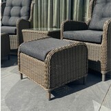 Glasgow lounge balkonset - verstelbaar 2 personen | wicker + aluminium | Ash Grey | 4-delig