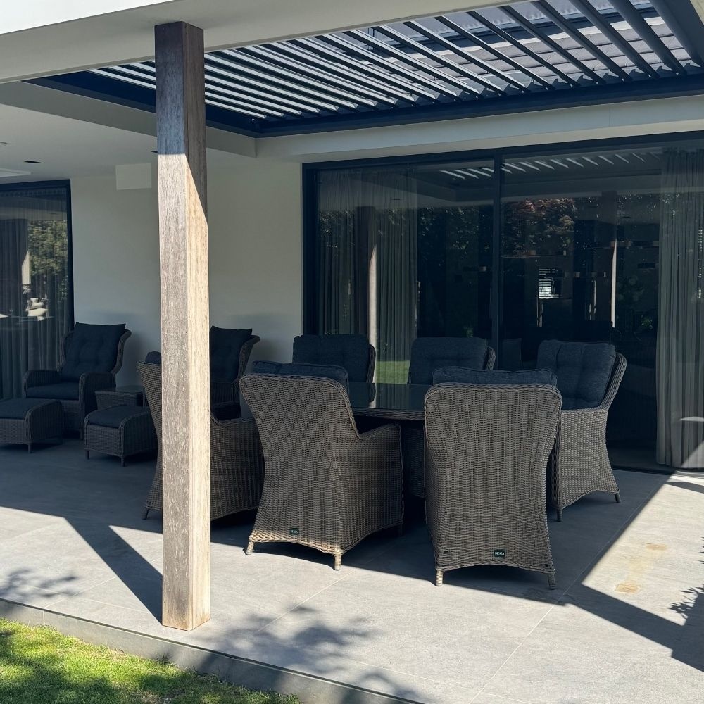Madrid dining tuinstoel set van 8 | wicker | Ash Grey