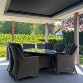 Madrid  Ash Grey dining tuinset | 6 personen | wicker | 200cm ovaal