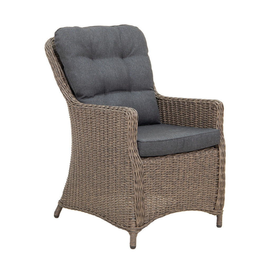 Riga/Madrid Ash Grey dining tuinset | 6 personen | teakhout + wicker | 250cm