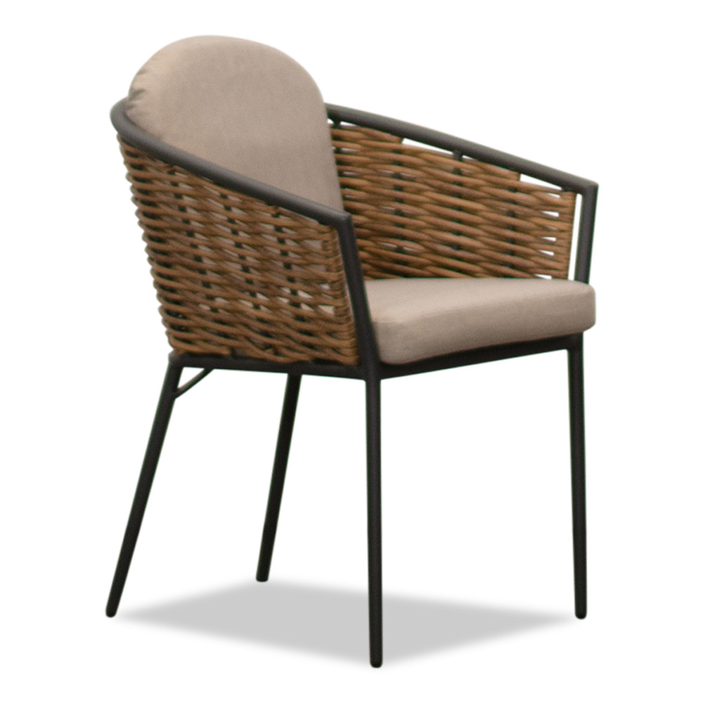 Nancy/Lucca dining tuinset 5-delig | betonlook + wicker | 135cm rond