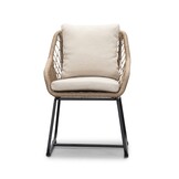 Nancy/Portofino Sahara Dust dining tuinset | 4 personen | betonlook + touw | 135cm rond