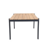 Vigo/Portofino zwart dining tuinset | 4 personen | teakhout + touw | 200cm