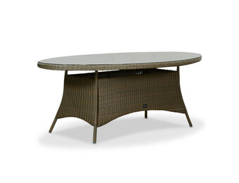 Madrid dining tuintafel 6 personen | wicker | Ash Grey | 200cm ovaal