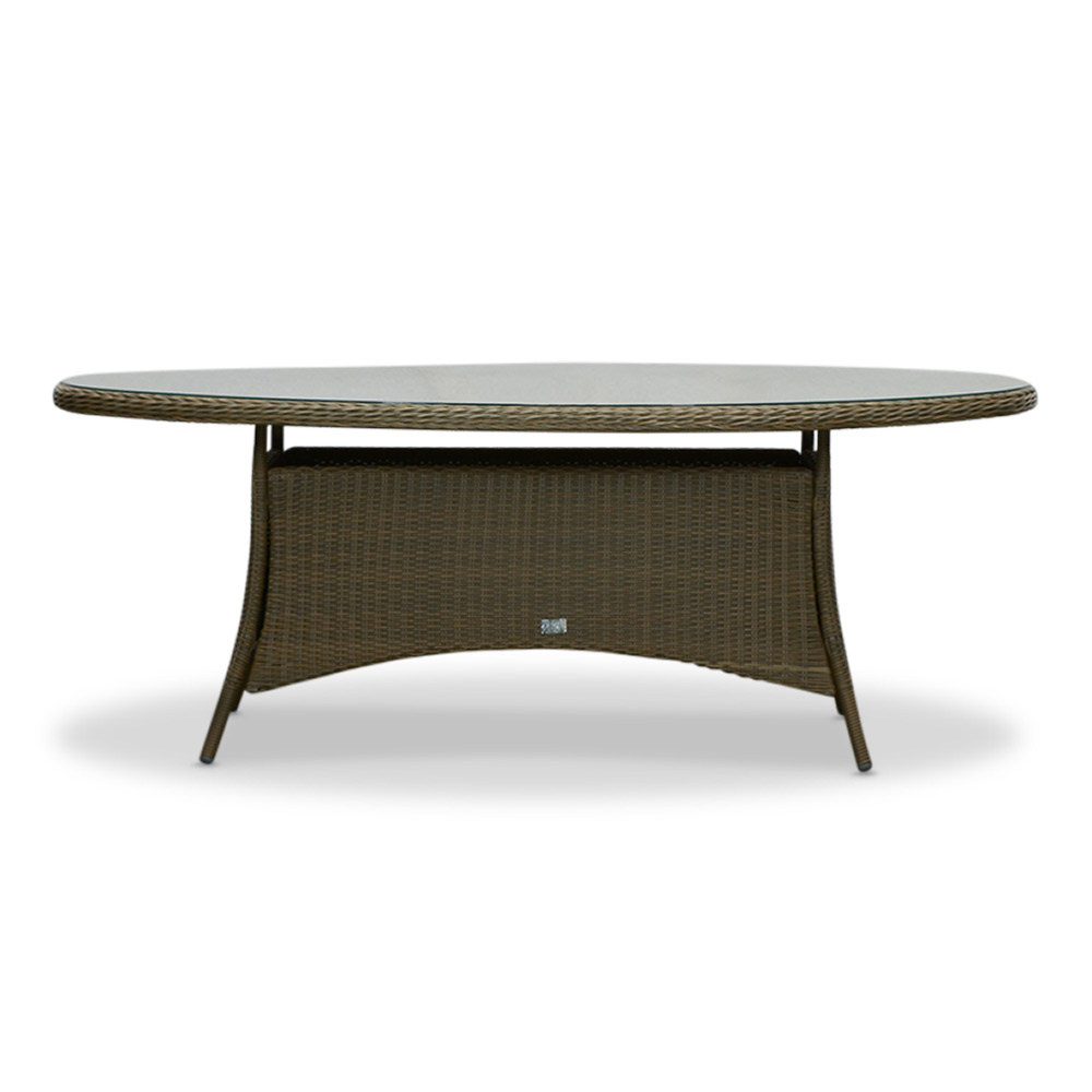 Madrid dining tuintafel 6 personen | wicker | Ash Grey | 200cm ovaal