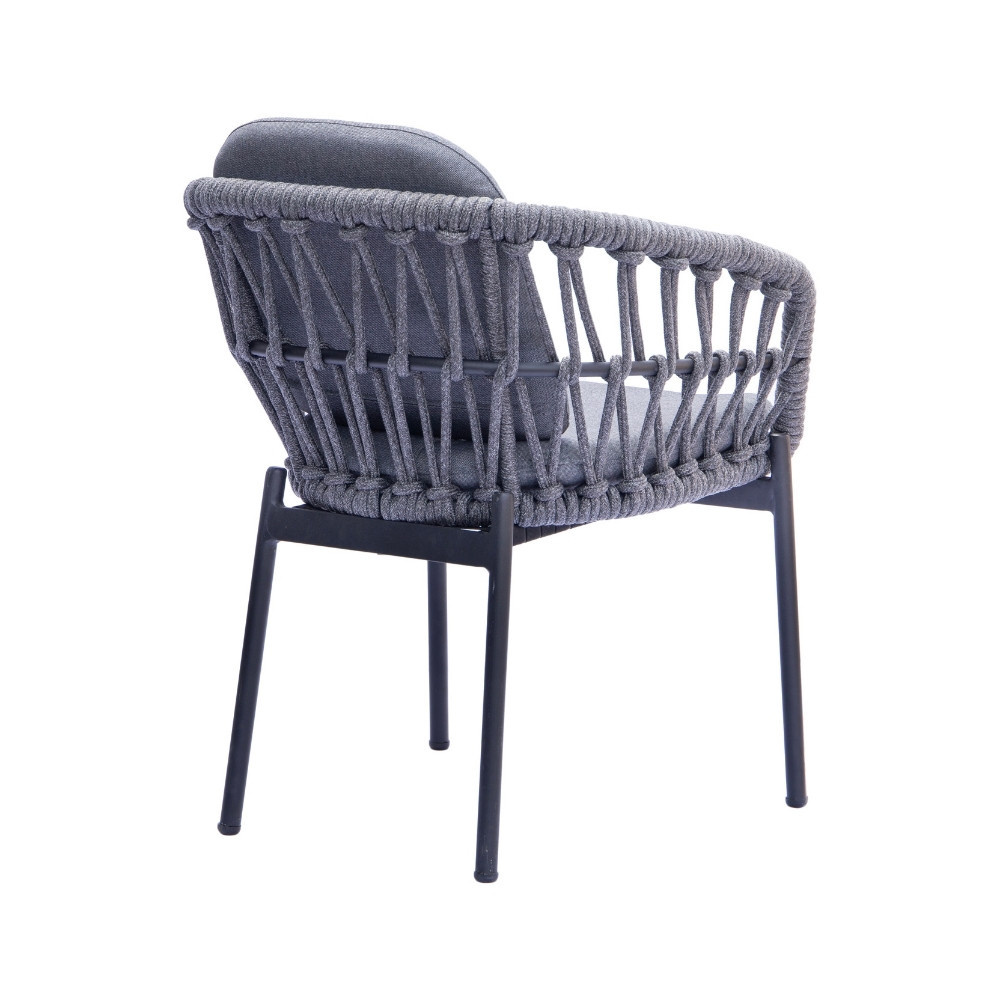 Riga/Kos antraciet dining tuinset 7-delig | teakhout + touw | 250cm