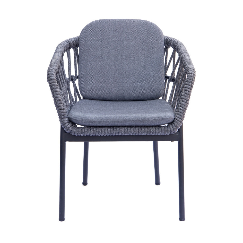 Riga/Kos antraciet dining tuinset 7-delig | teakhout + touw | 250cm