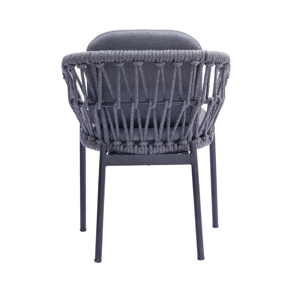 Riga/Kos antraciet dining tuinset 7-delig | teakhout + touw | 250cm