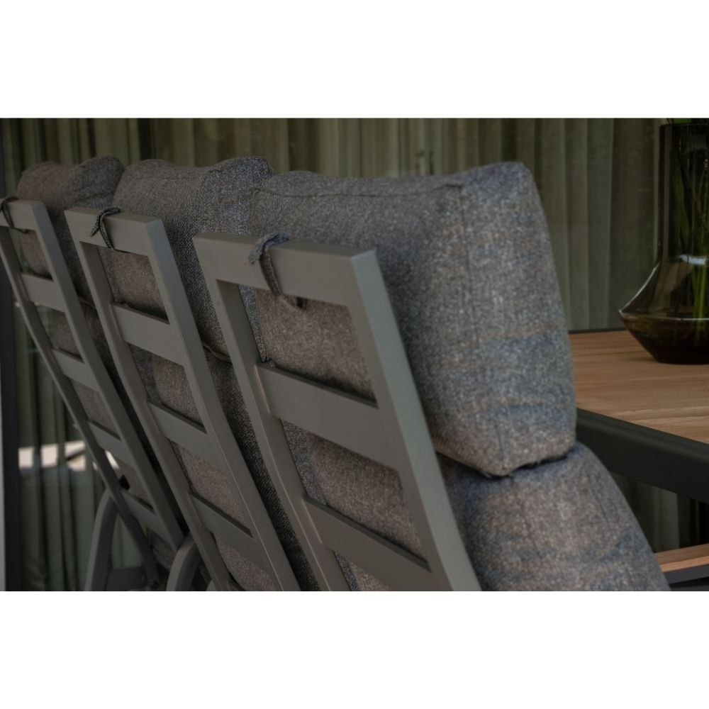 Riga/Annecy antraciet dining tuinset 7-delig | teakhout + aluminium | 250cm
