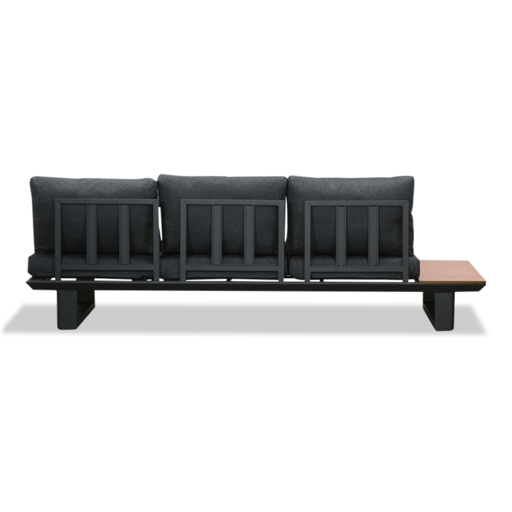 Nevada hoek loungeset 6 personen | aluminium + polywood | antraciet | 3-delig - 305x228cm
