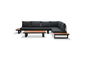 Nevada hoek loungeset 6 personen | aluminium + polywood | antraciet | 3-delig - 305x228cm