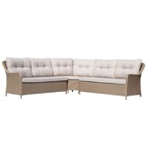 Arizona dining loungeset 7 personen | wicker + aluminium | Royal Sand | 6-delig - 245x245cm