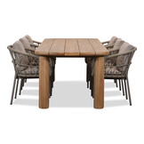 Laredo/Dakota beige dining tuinset | 6 personen | hardhout + touw | 255cm