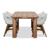 Laredo/Karlstad wit dining tuinset | 6 personen | hardhout + kunststof | 255cm
