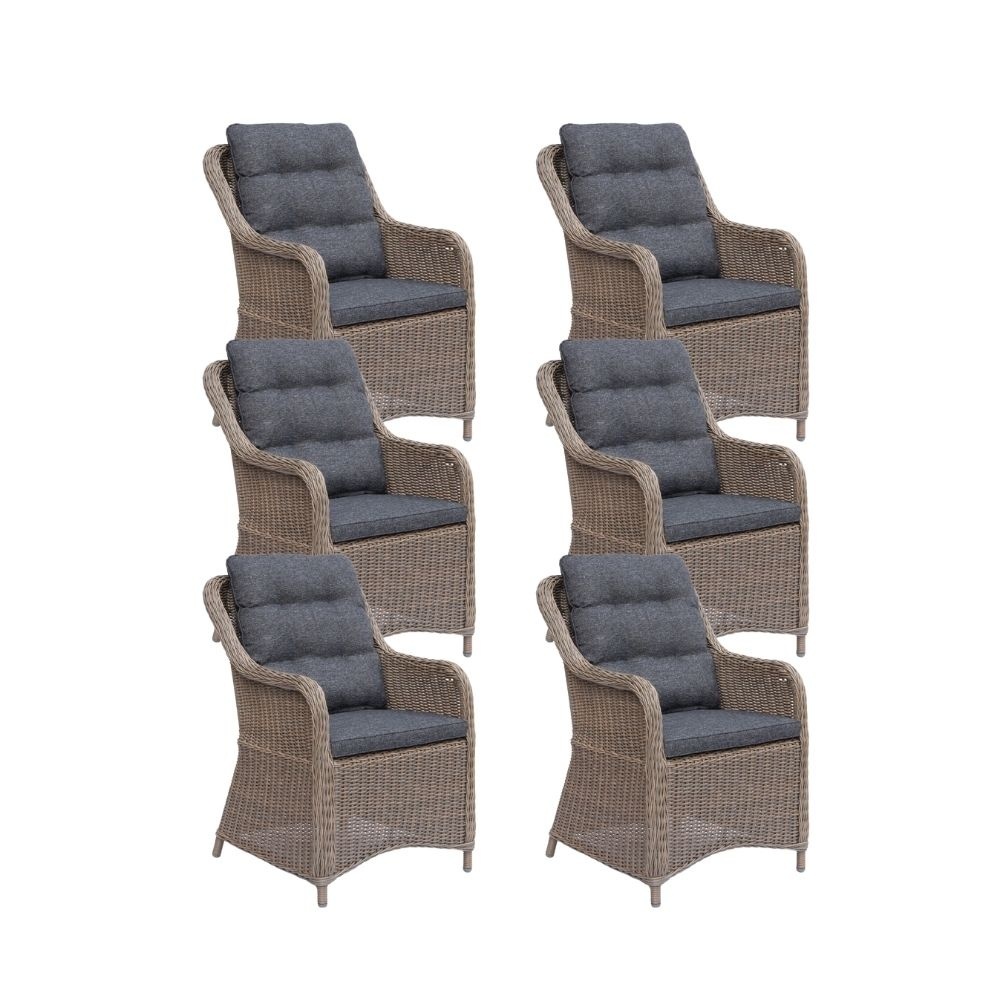 Jones/Kansas dining tuinset | 6 personen | wicker | 200cm