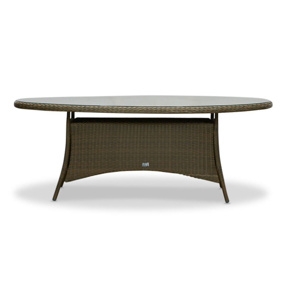 Madrid Ash Grey/Kansas dining tuinset | 6 personen | wicker | 200cm ovaal
