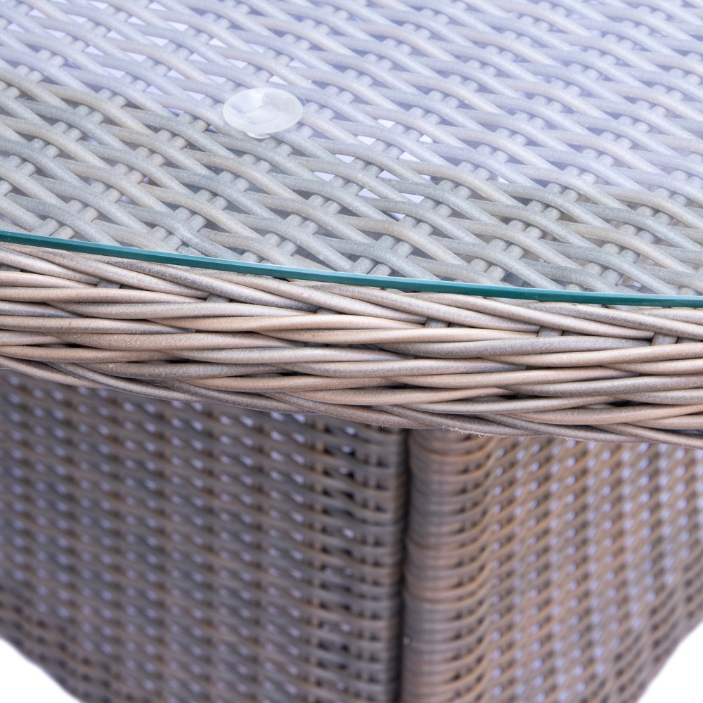 Madrid Ash Grey/Kansas dining tuinset | 6 personen | wicker | 200cm ovaal