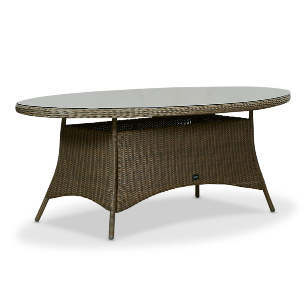 Madrid Ash Grey/Kansas dining tuinset | 6 personen | wicker | 200cm ovaal