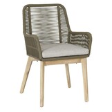 Laredo/Padua olijfgroen dining tuinset | 6 personen | hardhout + touw | 255cm