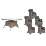 Madrid/Kansas dining tuinset | 5 personen | wicker | 150cm rond