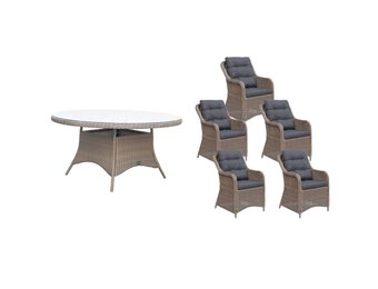 Madrid/Kansas dining tuinset | 5 personen | wicker | 150cm rond