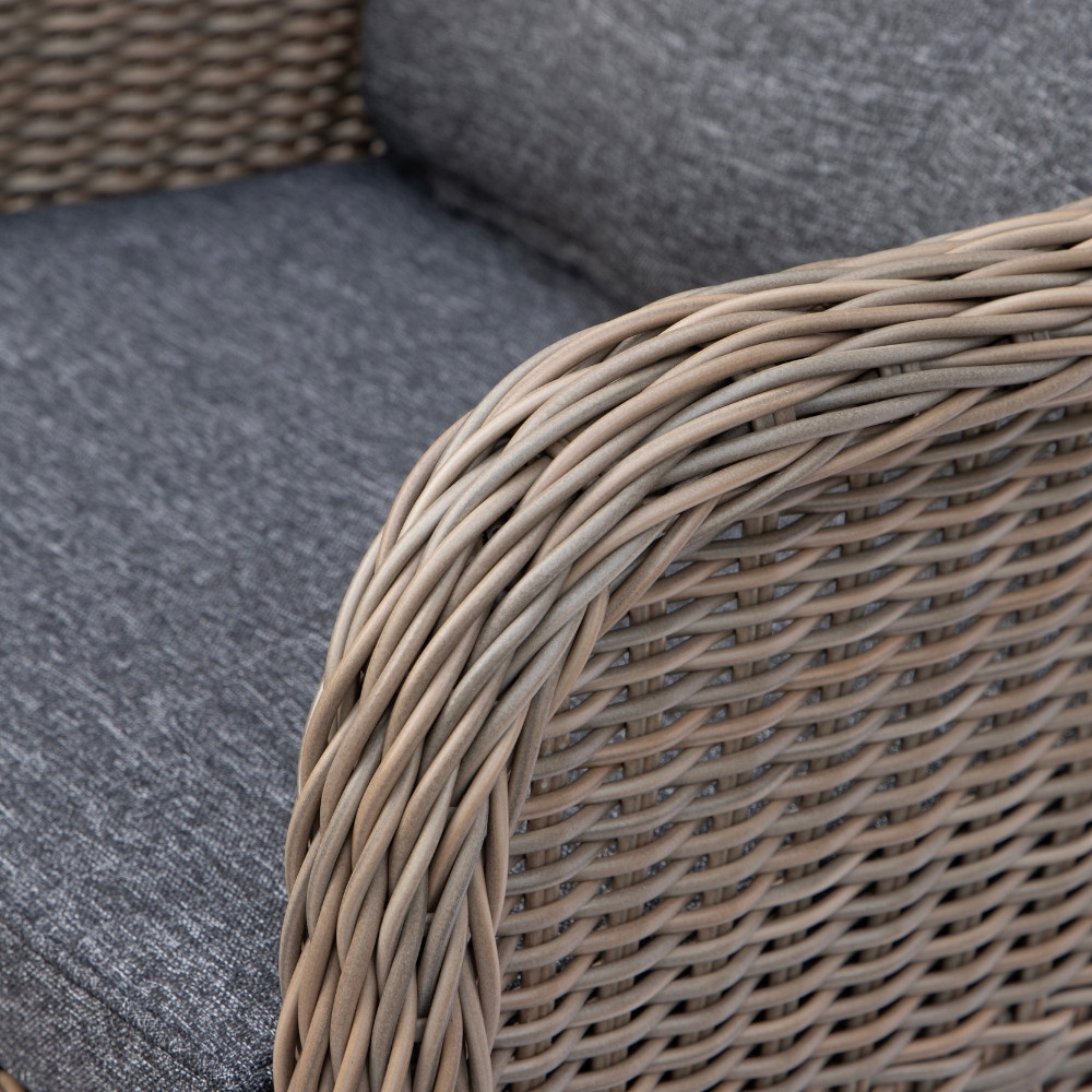 Madrid/Kansas dining tuinset | 4 personen | wicker | 120cm rond