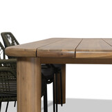 Laredo/Seville olijfgroen dining tuinset | 6 personen | hardhout + aluminium | 255cm