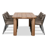 Laredo/Seville zand dining tuinset | 6 personen | hardhout + aluminium | 255cm