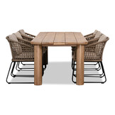 Laredo/Tulum Sahara Dust dining tuinset | 6 personen | hardhout + touw | 255cm