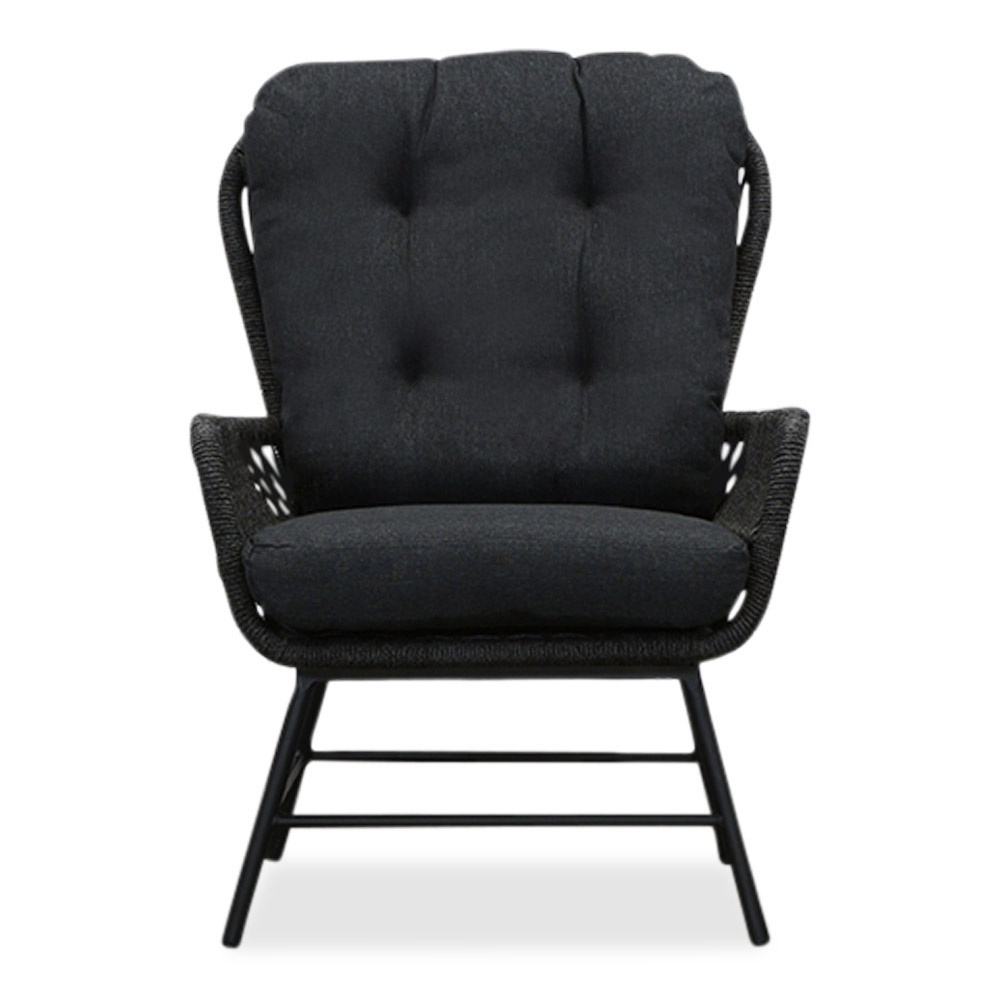 Dex loungestoel tuin | touw + aluminium | Lava Grey