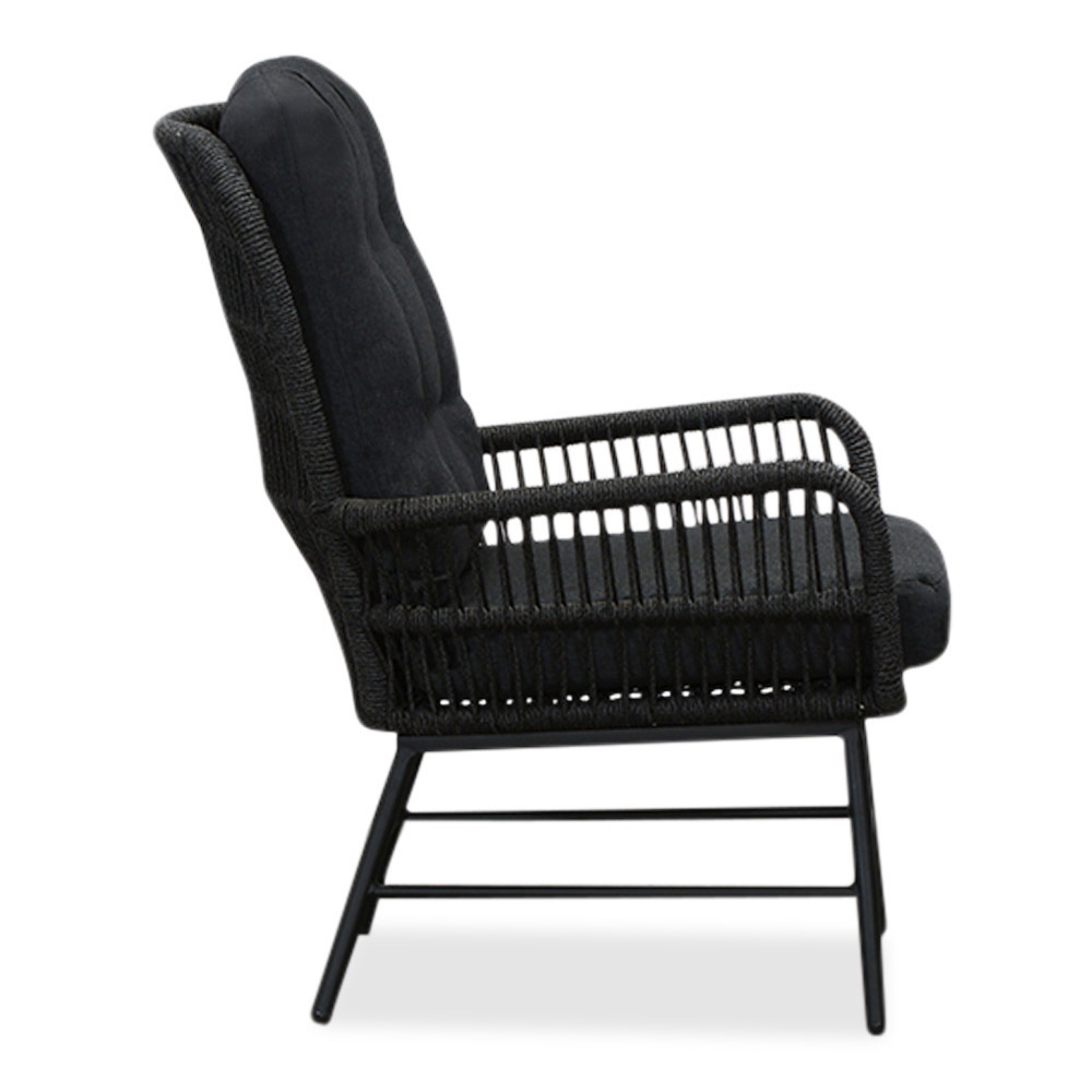 Dex loungestoel tuin | touw + aluminium | Lava Grey