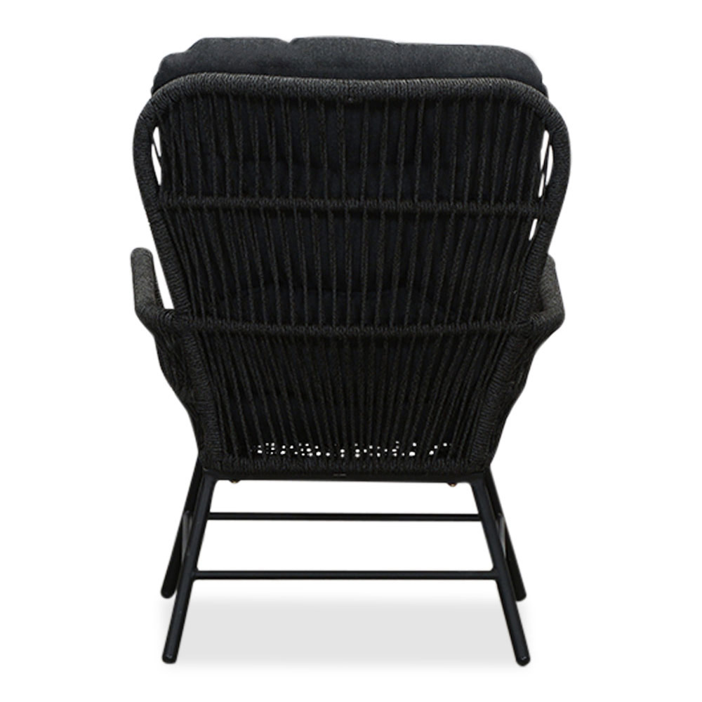 Dex loungestoel tuin | touw + aluminium | Lava Grey