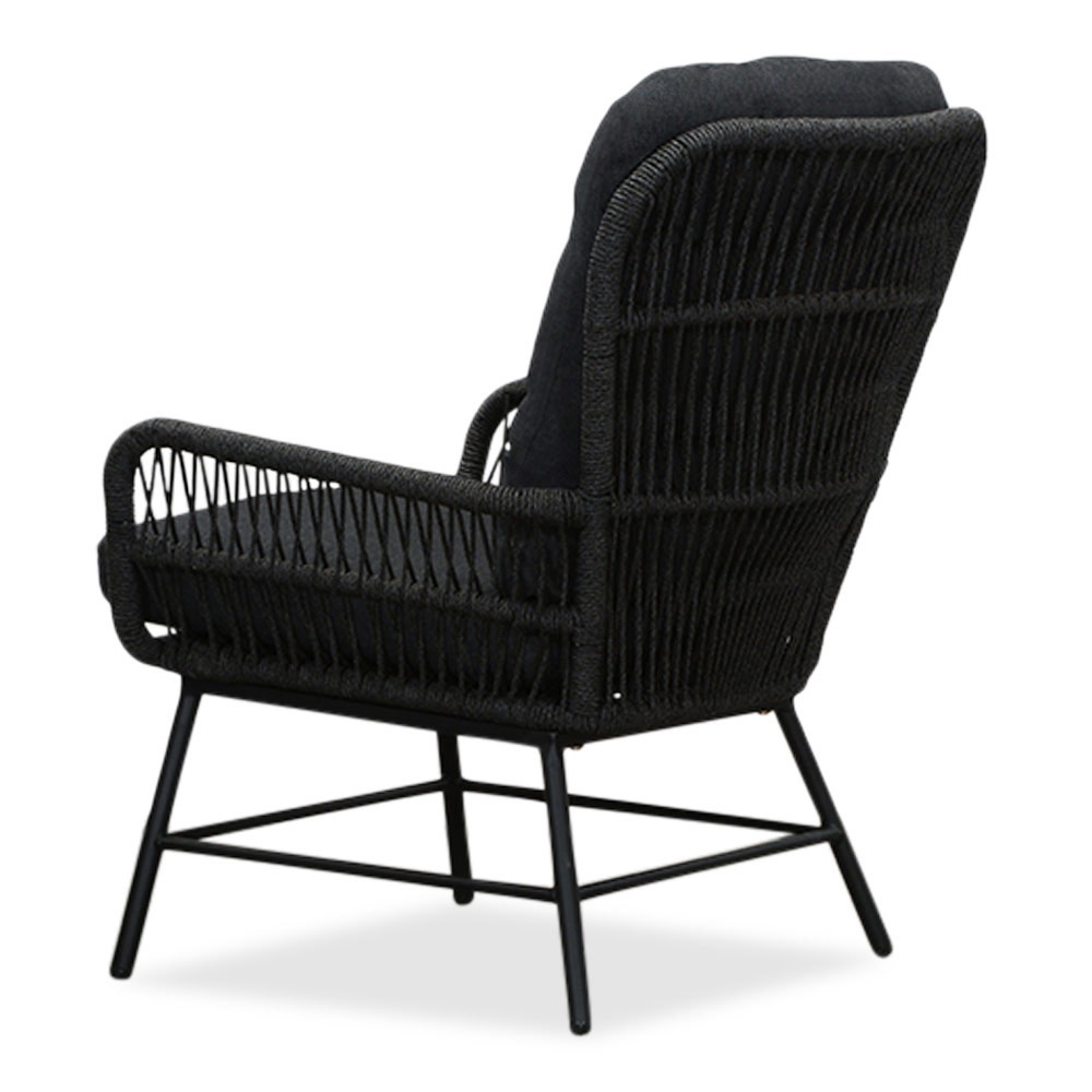 Dex loungestoel tuin | touw + aluminium | Lava Grey