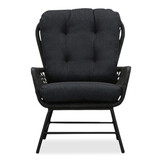 Dex loungestoel tuin met voetenbank | touw + aluminium | Lava Grey