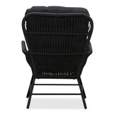 Dex loungestoel tuin met voetenbank | touw + aluminium | Lava Grey