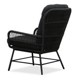 Dex loungestoel tuin met voetenbank | touw + aluminium | Lava Grey